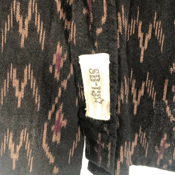 Schott Bros. Brothers NYC western cut black brown rust aztec pattern shirt L - Picture 4 of 9